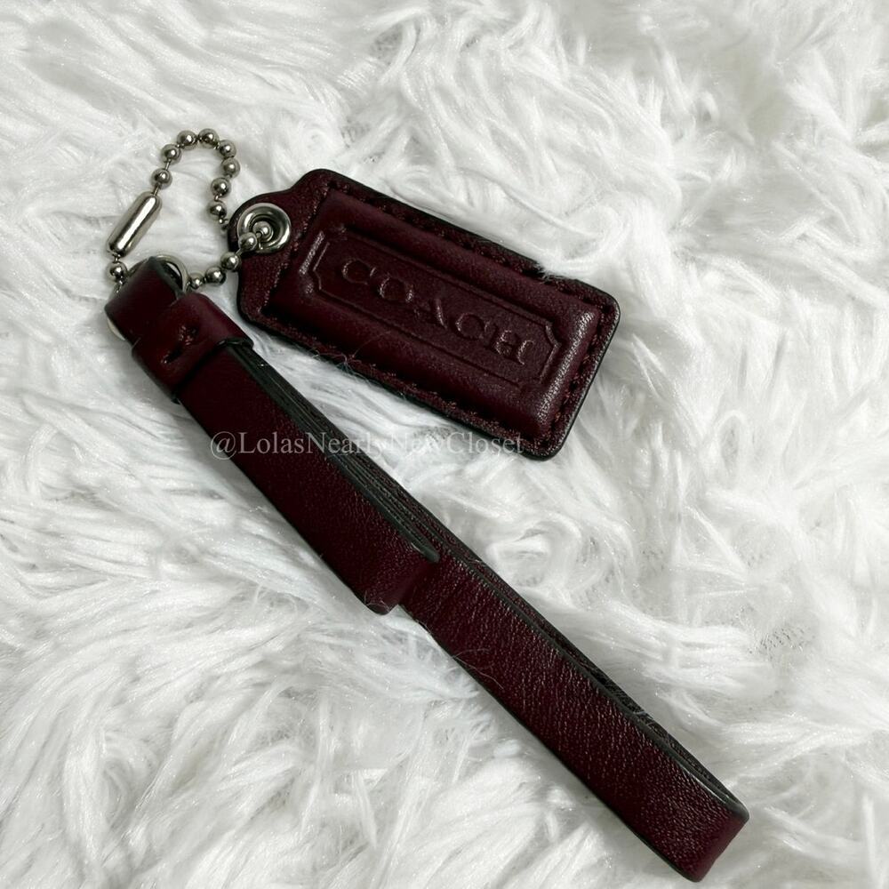2" COACH Burgundy Fob Bag Charm Hang tag Hangtag